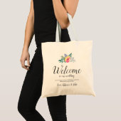 Welcome to Our Wedding Watercolor Flowers Tote Bag (Front (Product))