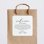 Welcome to our Wedding Welcome Bag Label Sticker<br><div class="desc">Elegant and Modern Welcome to our Wedding Label for Wedding Welcome Bag. Design features a minimalist style text layout. To make advanced changes,  please select "Click to customize further" option under Personalize this template.</div>