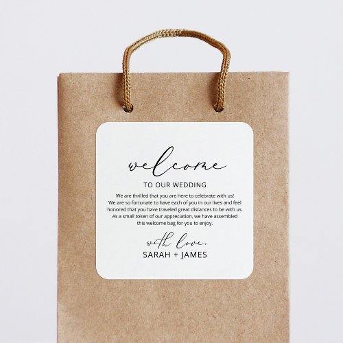 Welcome to our Wedding Welcome Bag Label Sticker