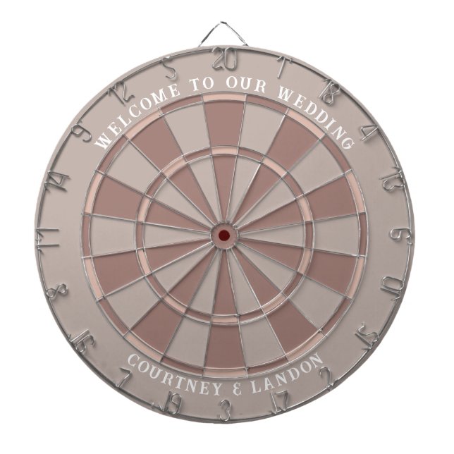 Welcome to Our Wedding Welcome Sign | Dusty Rose Dart Board (Front)
