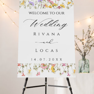 Welcome to Our Wedding White Pink Floral Foam Board