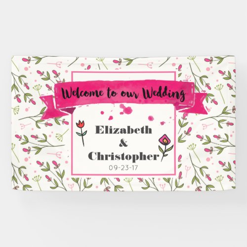 Welcome To Our Wedding Wildflowers Banner