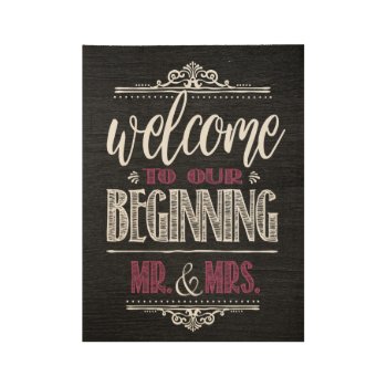 Welcome To Our Wedding Wood Poster by freelulu at Zazzle