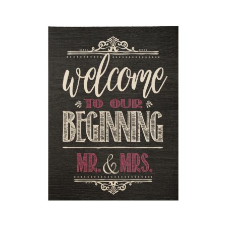 Welcome To Our Wedding Wood Poster