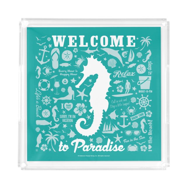 Welcome to Paradise Acrylic Tray (Front)