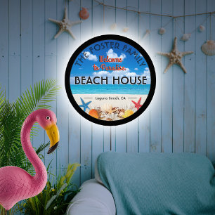 Welcome to Paradise Beach Illuminated Sign