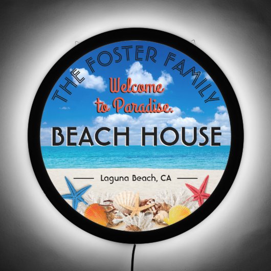 Welcome to Paradise Beach Illuminated Sign (Front)