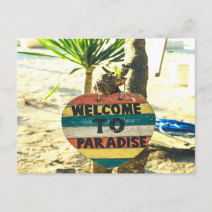 Welcome to paradise Beach Ocean Postcard