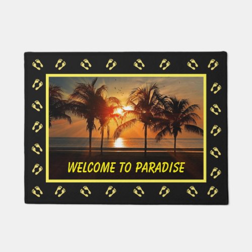 Welcome to Paradise Island Sunset Doormat