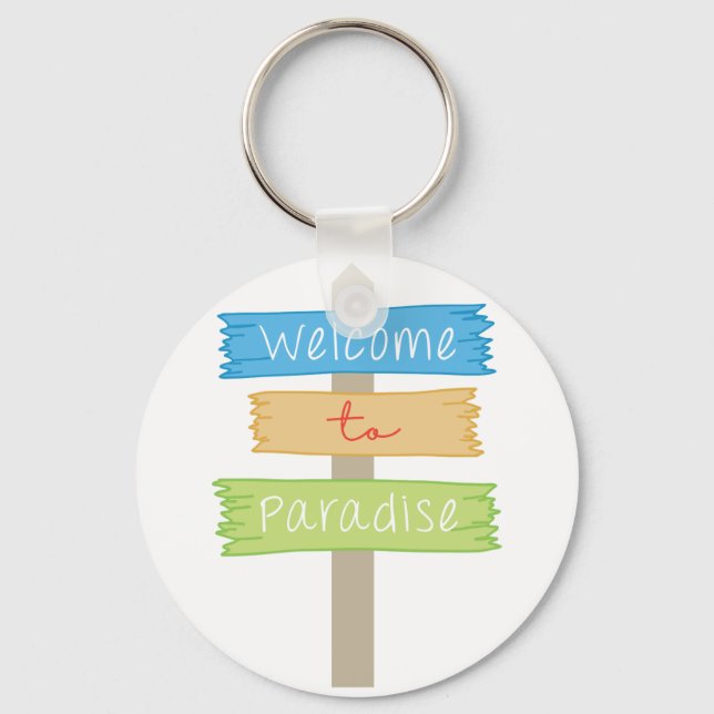 Welcome To Paradise Keychain (Front)