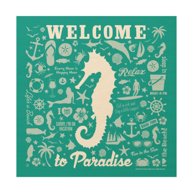 Welcome to Paradise Wood Wall Decor (Front)