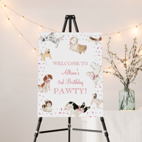 Welcome to Paw_ty Pink Dog Birthday Party Foam Board