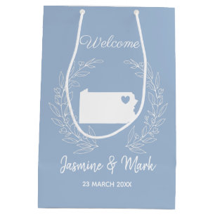 Welcome to Pennsylvania wedding favors custom Med Medium Gift Bag