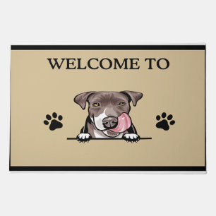 Welcome To Pitbull , dog lover Doormat