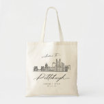 Welcome To Pittsburgh Wedding Welcome Bag<br><div class="desc">Welcome to Pittsburgh! Make your wedding day unforgettable with our custom Wedding Welcome Tote Bag! Perfect for greeting your guests, this stylish and durable bag is ideal for holding all the essentials: snacks, maps, itineraries, and more. Personalize it with your names and wedding date to add a special touch. Give...</div>