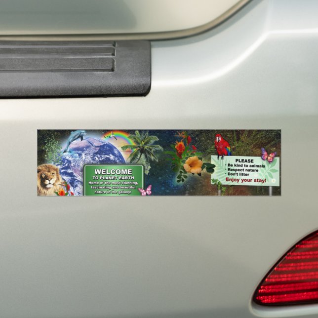 Welcome to Planet Earth Bumper Sticker (On Car)