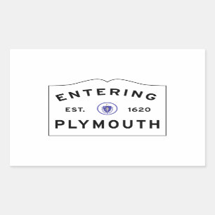 Welcome to Plymouth MA town sign Rectangular Sticker