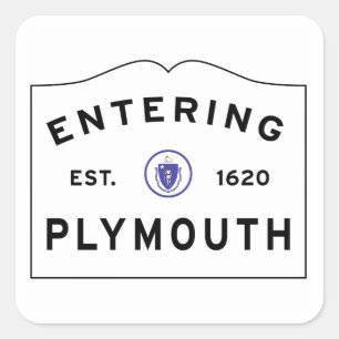 Welcome to Plymouth MA town sign Square Sticker