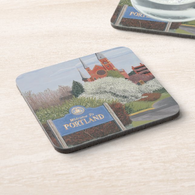 Welcome to Portland Maine Beverage Coaster (Left Side)
