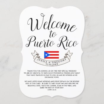 Welcome To Puerto Rico| Destination Wedding Favor Invitation by HappyPlanetShop at Zazzle