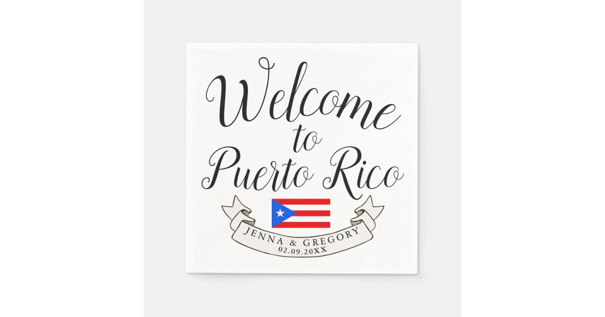 to Puerto Rico Destination Wedding Favor Napkins Zazzle