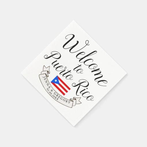to Puerto Rico Destination Wedding Favor Napkins Zazzle