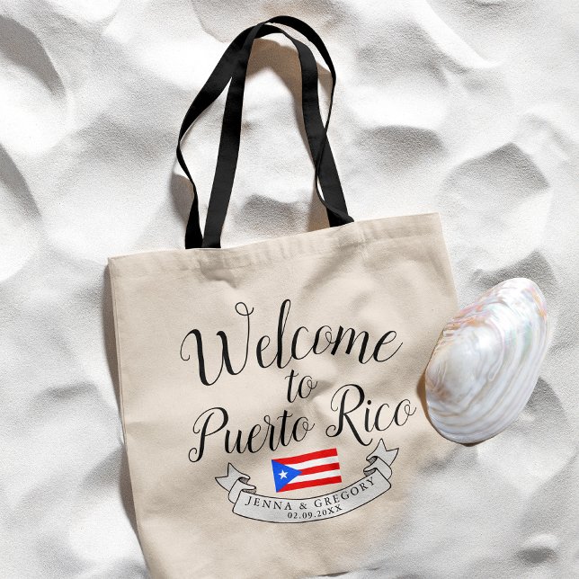 Welcome to Puerto Rico| Destination Wedding Favor Tote Bag (Creator Uploaded)