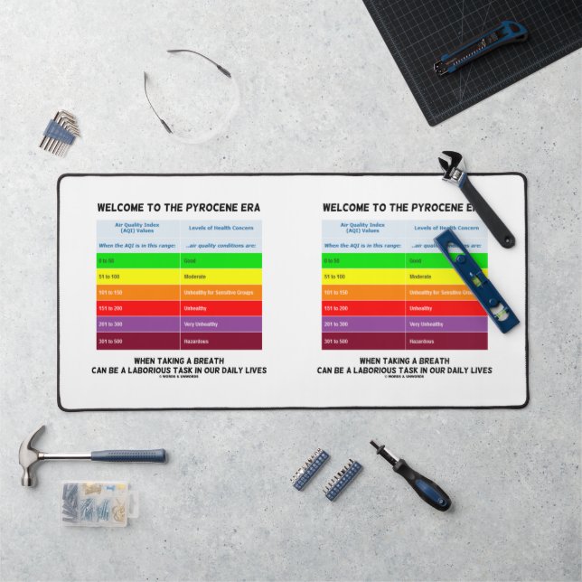 Welcome To Pyrocene Era Air Quality Index Geek Desk Mat (Workstation)
