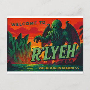 Welcome to R’lyeh – Vacation in Madness Holiday Postcard