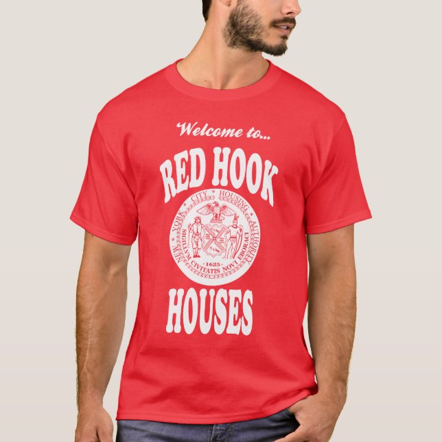 Welcome to Red Hook Houses - White Print T-Shirt (Front)