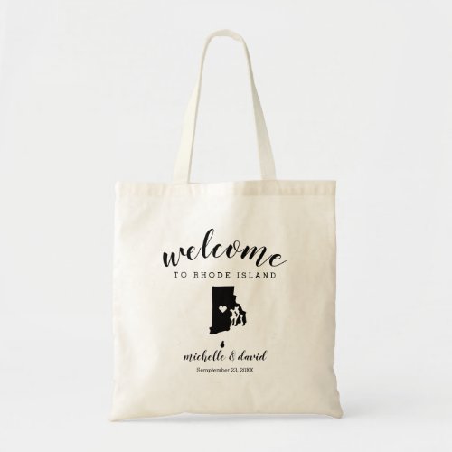 Welcome to  Rhode Island State Silhouette Wedding Tote Bag