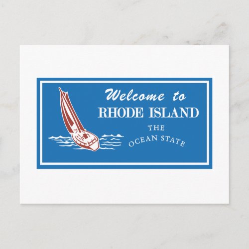 Welcome to Rhode Island _ USA Road Sign Postcard