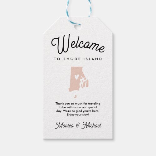 Welcome to RHODE ISLAND Wedding ANY COLOR   Gift Tags