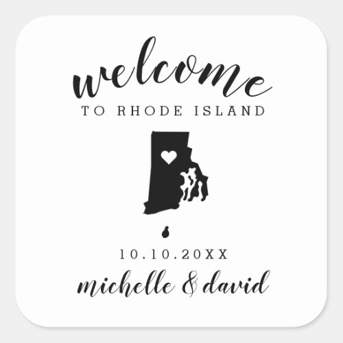 Welcome to  Rhode Island  Wedding custom favor Square Sticker