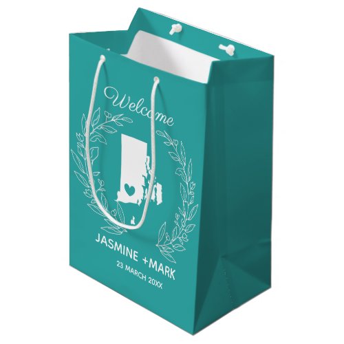 Welcome to Rhode Island wedding favors custom Medium Gift Bag