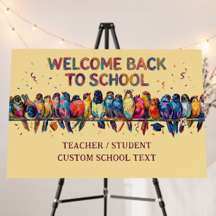 Welcome To School Birds Classroom Decor Elegant Foam Board