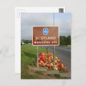 Welcome to Scotland - Anglo-Scottish Border Sign Postcard (Front/Back)