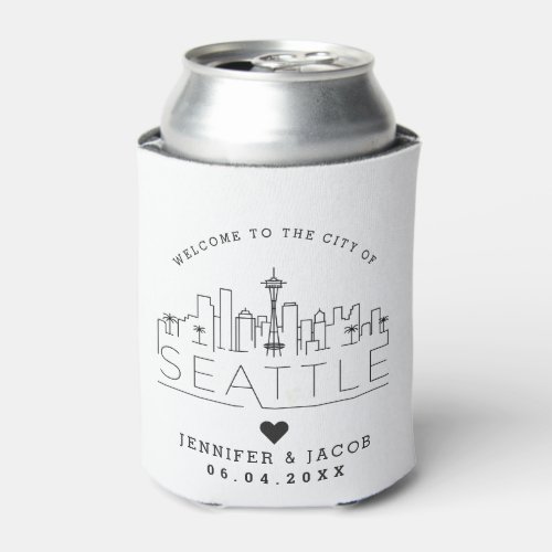 Welcome to Seattl  Wedding Guest Favor Can Cooler