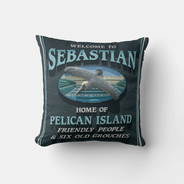 Welcome to Sebastian, FL Throw Pillow (Front)