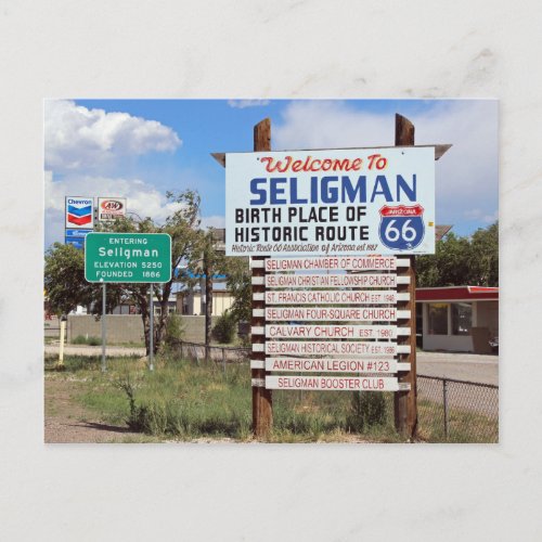 Welcome To Seligman Route 66 Postcard Postcard