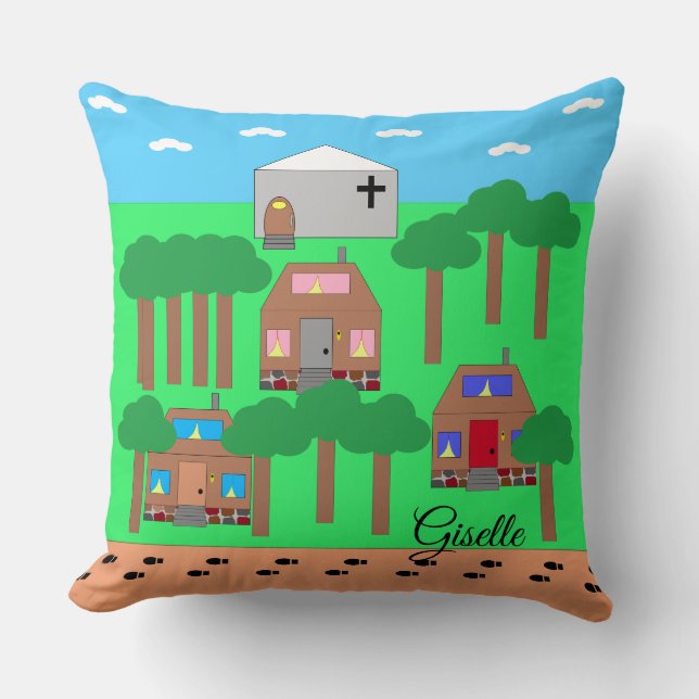 Welcome to Seneca Village, NYC- 1845 Throw Pillow (Front)