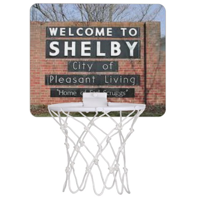 Welcome To Shelby NC Mini Basketball Hoop (Front)