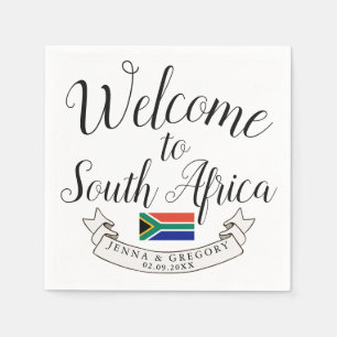 Welcome to South Africa Destination Wedding Napkins