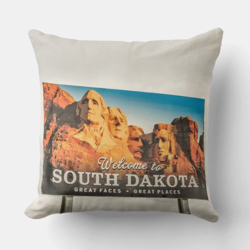 Welcome to South Dakota Sign Throw Pillow