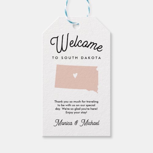 Welcome to SOUTH DAKOTA Wedding ANY COLOR   Gift Tags