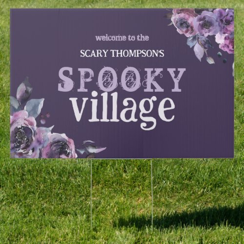 Welcome to Spooky Village Florals Halloween Sign
