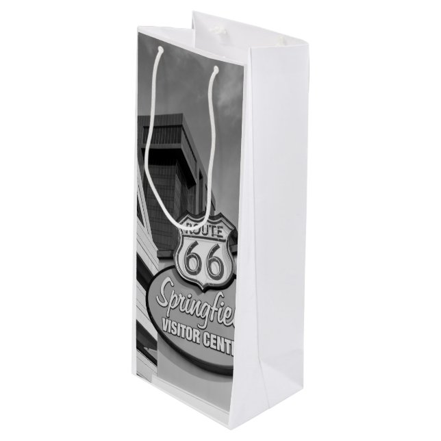 Welcome To Springfield Grayscale Wine Gift Bag (Front Angled)