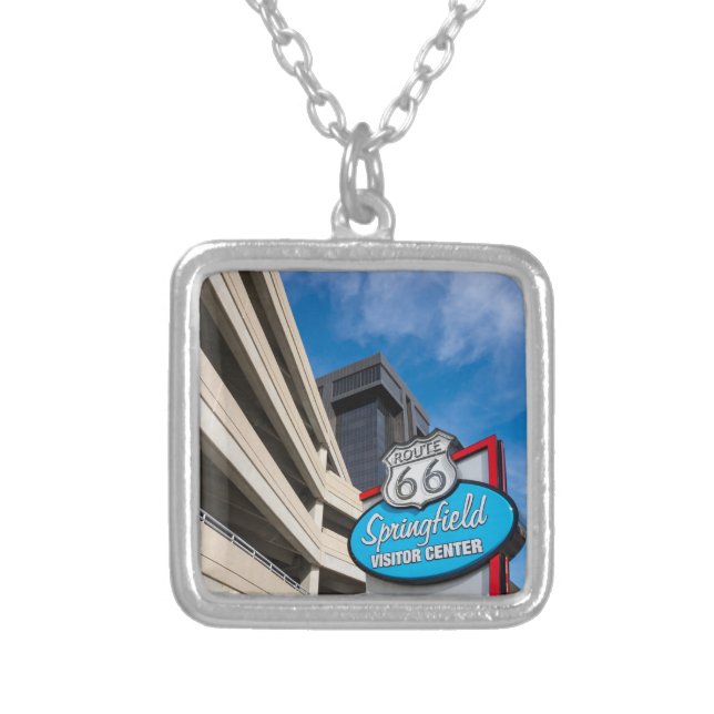 Welcome To Springfield MO Silver Plated Necklace (Front)