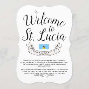 Welcome to St. Lucia Destination Wedding Favor Invitation