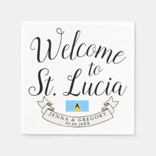 Welcome to St. Lucia Destination Wedding Favor Napkins